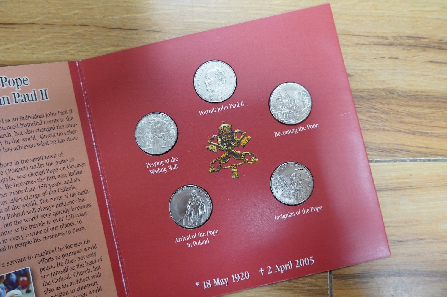 20th century Papal States coins and coin year sets from approximately 1939–2007, most base metal, also to include Royal Mint Pope Benedict XVI visit to the UK 2010 silver proof medal, one box